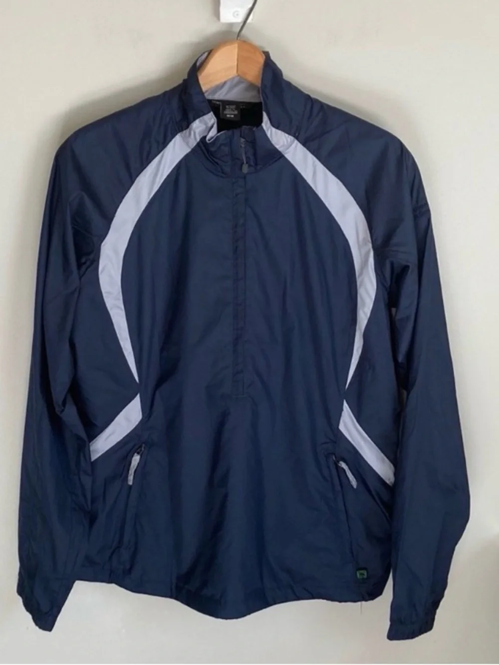 North End Sport Navy Windbreaker with Light Gray Accents, Size Medium, 1/2 zip